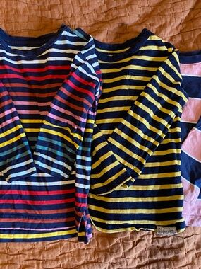 Bundle of Long-Sleeved Striped Tees from BabyGap, Primary and Old Navy 2T unisex